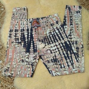Johnny Was Mia Tie Dye Cotton Boho Embroidered Leggings Multicolor  ~XS ~NWT